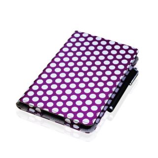 Kindle Fire PU Leather Polka Dot Folio Case Cover Car Charger Stylus 