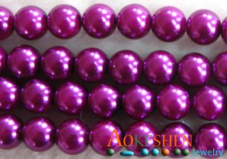 bulk 10 strands faux pearl beads amaranth 8mm bda8