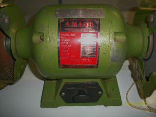 VTG. AMASH ELECTRIC BENCH GRINDER 1/2 HP RPM 3450 MODEL #86 6 WHEEL 6 
