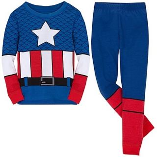  Superhero Captain America PJ PAL Pajama Costume Sleep Set 