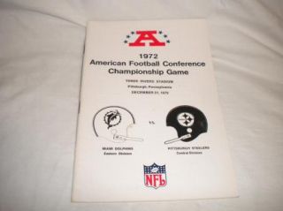 Vtg NFL Football Media Press Guide 1972 AFC Championship Pittsburgh vs 
