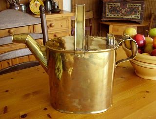 Antique Brass Hot Water Carrier c1880 Kitchen Primitive