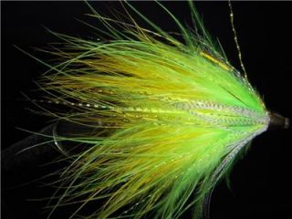 Cone Head Marabou Tube Green Candy Cane Fly Fishing Spey Flies 
