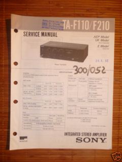 Service Manual Sony TA F110 F210 Amplifier Original