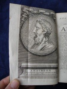 1721 ANACREON TEIUS, POETICA LYRIUS, GREEK POETRY, CLASSICS, CAMBRIDGE 