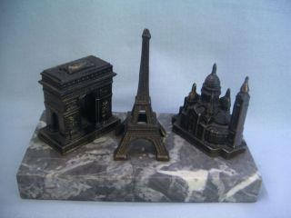 Vintage Metal Miniature Buildings Souvenir Paris Eiffel Tower Le Sacre 