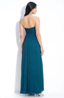 NWOT Amsale Sweetheart Strapless Ruched Gown Color Teal Size 4