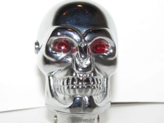 Alpena Universal Manual Gear Shift Knob Aluminum Skull Head LED Light 