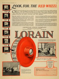 1927 Ad American Stove Co Lorain Red Wheel Gas Range   ORIGINAL 