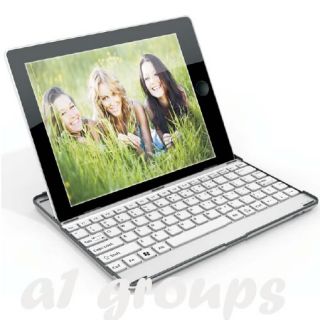 Aluminum Case Bluetooth Wireless Keyboard iPad 2 White