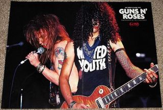 Guns N Roses Slash AXL Rose 80s Live on Stage Poster