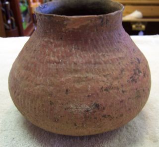 Anasazi Prehistoric Southwestern Pottery Corrugated Red Clay 6 5 Pot 
