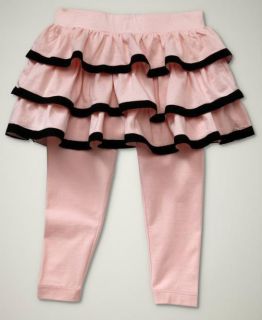 Baby Gap Girls Park Avenue Pink Black Ruffle Skirt Leggings Pants 4 4T 