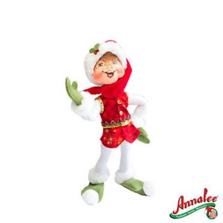 Annalee Christmas Delights White Elf With Hat Scarf 9 New 2012
