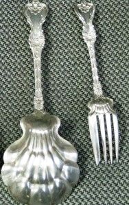 Antique American Sterling Silver Ladle and Serving Fork