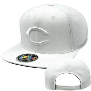 MLB American Needle Colorz White Cap Hat Flat Bill Snapback Cincinnati 