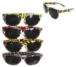 Animal Print Frame Sunglasses Novelty Glasses Eyewear Tiger Leopard 