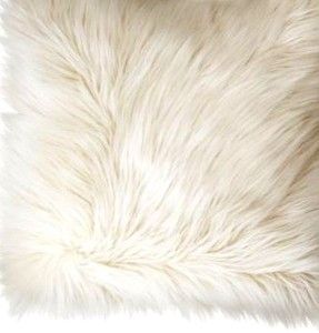 60 ROUND polar bear FAUX FUR sheepskin BEAR accent rug pelt rug throw