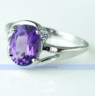 Fancy 1 2ct Oval Purple Amethyst Silver Ring Size 7 1 4 Low Price High 