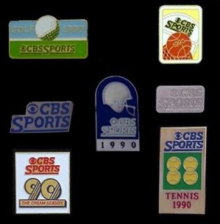 CBS SPORTS Media Pin Badge~Lot of 7~Golf~Footbal​l~Basketball~T 