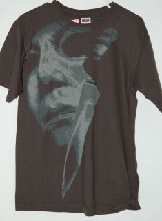 Halloween Michael Myers Large Face with Knife gray tee t shirt