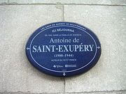 Historical marker on the home where Saint Exupéry lived in Quebec.