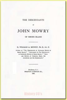 1909 Mowry Morey Family Name Tree History Genealogy Bio