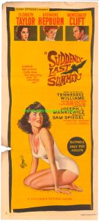 Suddenly Last Summer Movie Poster Australian Daybill 13x30 Elizabeth 