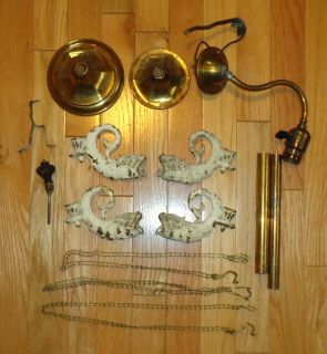 ANTIQUE BRASS DOLPHIN SEA MONSTER SNAKE PARTS FOR LAMP LIGHT 