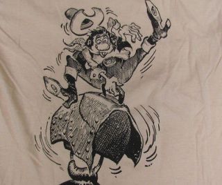 Vtg 80s COWBOY MECHANICAL BULL T Shirt SIZE M Western Indie Hip Soft 