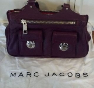 Gently Used Marc Jacobs Anouk Multi Pocket Purple Leather bag push 