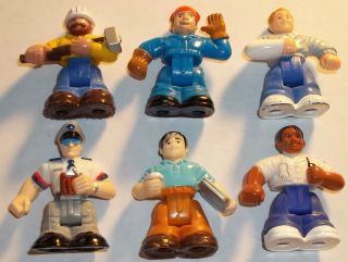 fisher price geotrax lot of 6 people figures mint