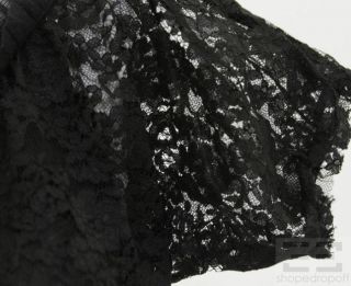 Anna Molinari Black Lace Ruffle Trim Short Sleeve Blouse Size IT42 
