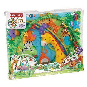 fisher price rainforest melodies light activity gym new time left