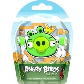 Angry Birds King Pig Tweeters  Stereo Headphones  Gear4 Green 