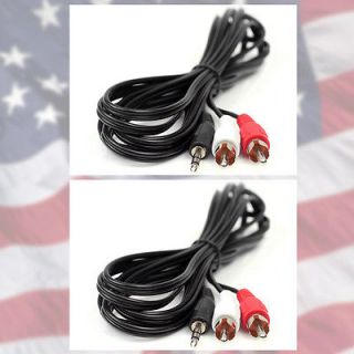ADC2114 10Ft. 3.5mm Right Angle Stereo Plug to 2 X RCA Plugs Audio 