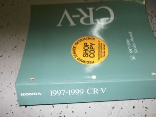 1997 1998 1999 Honda CR V CRV Service Shop Repair Manual FACTORY BOOK 