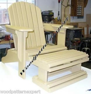 ADIRONDACK CHAIR W/ FOOT REST Paper Plans EASY DIY PATTERNS Build It 