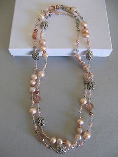 36 Rose Pink Freshwater Pearl & Beaded Necklace CSD Sundance