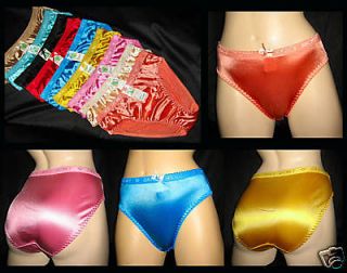 New 6 Bright Bold SISSY slippery wet Satin Bikini Panties  X LARGE/ XL 