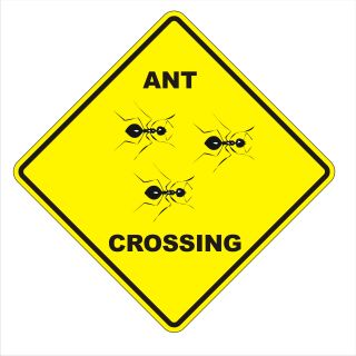 Ant Crossing Caution Yellow Fence Yard Sign   Aluminum Great Gift 18 