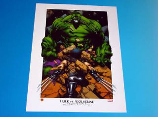 Newly listed Incredible Hulk Versus Wolverine Lithograph Marvel Comics 