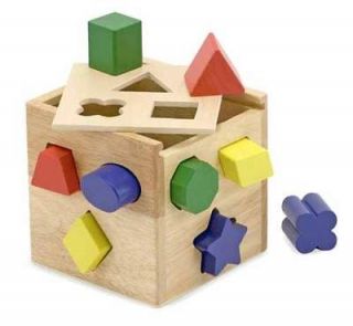SHAPE SORTING CUBE~ Classic Wooden MONTESSORI Activity~ Melissa and 