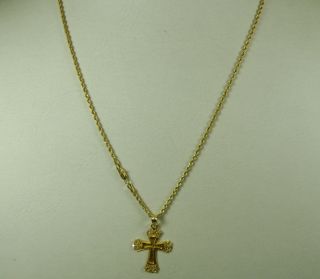 14k YG Michael Anthony 20 Rope Chain with Diamond Cut Cross 6 2 Grams 