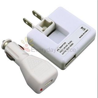 USB Wall Travel AC POWER ADAPTER+Car Charger Accessory For iPhone 5 4 