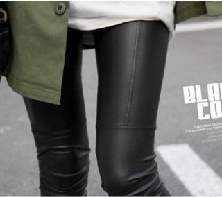 Sexy Ladies Faux Leather Black Leggings Fashion Pants Black Trousers 