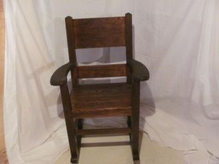 Antique Vintage Mission Style Oak Rocking Chair