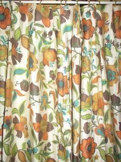 Antique Vintage Victorian Chic French Country Floral Drapes Curtains 