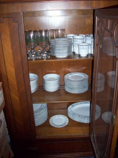 Antique China Cabinet w Dishes and Silverware RR $450 00
