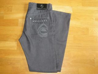 Mens Cain & Abel Gray Jeans Size 31 X 33 The Slims Metal Studs